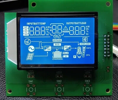 Quality  LCD 7 Segment Display Screen HTN White On Blue Chip On Board AIP31621 Driver For Inverter factory