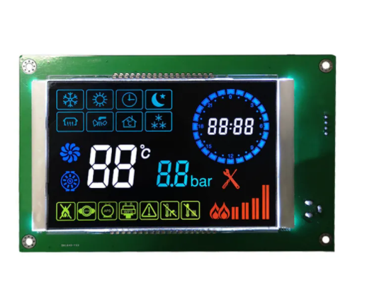 5.0V High Contrast Chip On Board Color Icons VA LCD Segment Display Module
