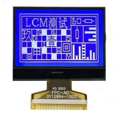 1.9 Inch STN Blue LCD Display128x64 30PIN FPC 8 Bit Parallel LCD Display For Water Dispenser