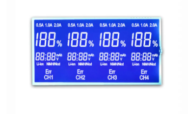 Custom STN Blue LCD 7 Segment LCD Display Negative  For Charger