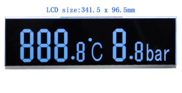 Bar Type VA LCD Display with High Contrast Black Segment Screen and RGB Color for Wide Temperature Range Applications