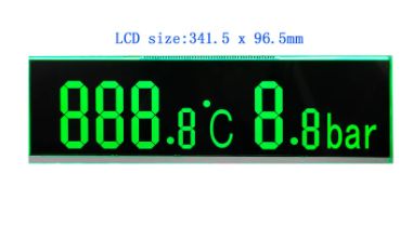 Bar Type VA LCD Display with High Contrast Black Segment Screen and RGB Color for Wide Temperature Range Applications