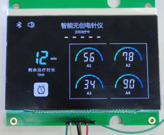 130(W)*80(H) mm VA LCD Module with 1/4 Duty 1/3 Bias and COB+PIN 35 Numbers for Electroacupuncture Device