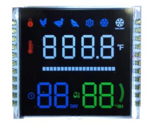 VA LCD Display with 33x29 mm Display Area 22PIN Interface and Color Digits for High Contrast Applications
