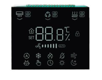 3.5 Inch Square Shape VA LCD Display 3 Digit Seven Segment Display with 19 PIN