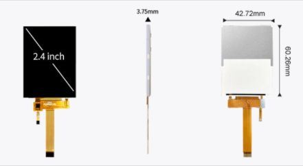 2.4 Inch IPS TFT LCD Display with 300 Nit Brightness 800:1 Contrast Ratio and -20~70℃ Operating Temperature