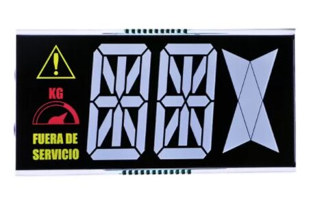 VA LCD Display with 7 Segment Decimal Structure 400 cd/m² Brightness and 5.0 V Driving Condition