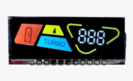 VA LCD Display with 7 Segment Decimal Structure 400 cd/m² Brightness and 5.0 V Driving Condition