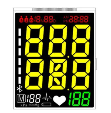 Transparent VA LCD Display with Wide Temperature Range and Low Power Consumption for Custom 7 Segment Applications