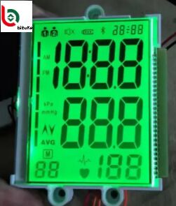 Custom LCD Display 4 Digit Segment TN LCD Panel with HTN LCD Display and 3.0V Voltage for Sphygmomanometer