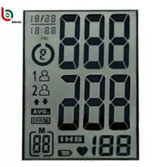 Custom LCD Display 4 Digit Segment TN LCD Panel with HTN LCD Display and 3.0V Voltage for Sphygmomanometer