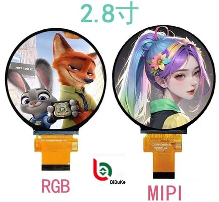 IPS Round TFT LCD Display with 128x128 Resolution SPI Interface and Free Viewing Direction