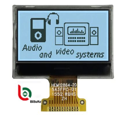 FSTN Positive 128x64 LCD Graphic Display with 3.3V Operating Voltage and SPI Interface in COG Packaging