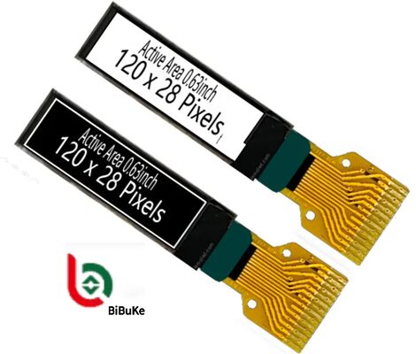 0.63 Inch Monochrome White 120x28 Pixels OLED Display Module PMOLED Screen