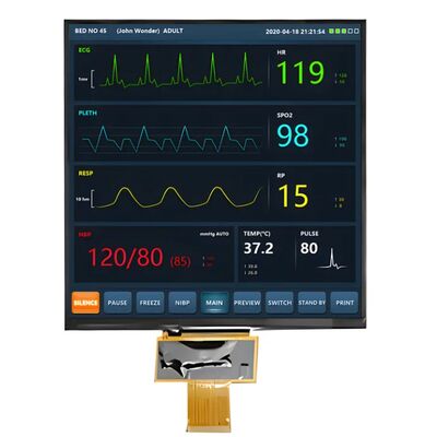 7.6-Inch 800x800 Resolution MIPI Interface IPS Square TFT LCD Display with 1000 Nits Brightness
