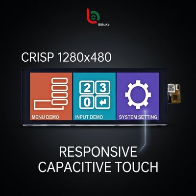 6.86-Inch High Brightness 800 cd/m² 1280*480 Dots MIPI LCD Module with IPS TFT Screen and CTP