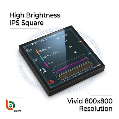 7.6-Inch High Brightness 1000 cd/m² IPS Square TFT LCD Display with 800x800 Resolution and MIPI Interface