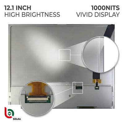 12.1 Inch 1000nits High Brightness IPS TFT LCD Display with 1024x768 Resolution