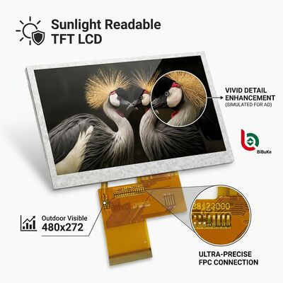 4.3-Inch High Brightness 1000nits TFT LCD Module with 480x272 Resolution for Outdoor Visibility