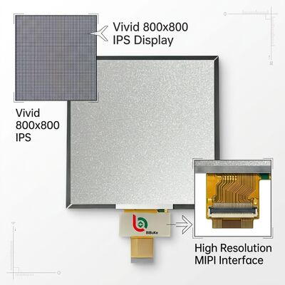 7.6-Inch 800x800 Resolution MIPI Interface IPS Square TFT LCD Display with 1000 Nits Brightness