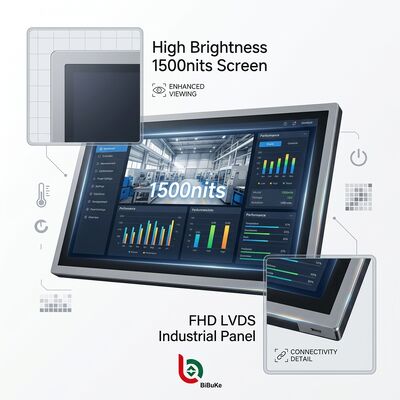15.6" 1500nits FHD Industrial LCD Screen with Wide Temperature Range and LVDS Interface for Sunlight Readable Display