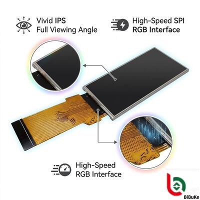 1.9 Inch 170x320 Resolution TFT LCD Display with SPI RGB Interface and IPS Full Viewing Angle