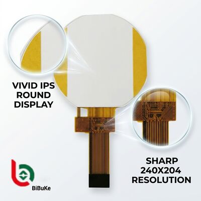 1.22 Inch 240x204 Dots Round Shape IPS Full Viewing Angle SPI Interface TFT LCD Screen Display Module