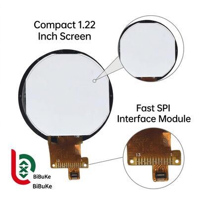 1.22 Inch 240x204 Dots Round Shape IPS Full Viewing Angle SPI Interface TFT LCD Screen Display Module