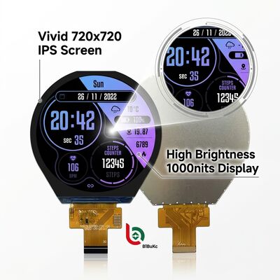 4-inch Round TFT LCD Display with 1000nits Brightness, 720x720 Resolution, and IPS All Viewing Angles