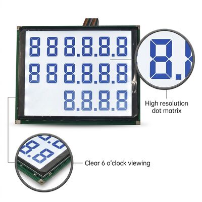 6 O'clock Monochrome LCD Display with 160x128 Dot Matrix and Extended Temperature Range